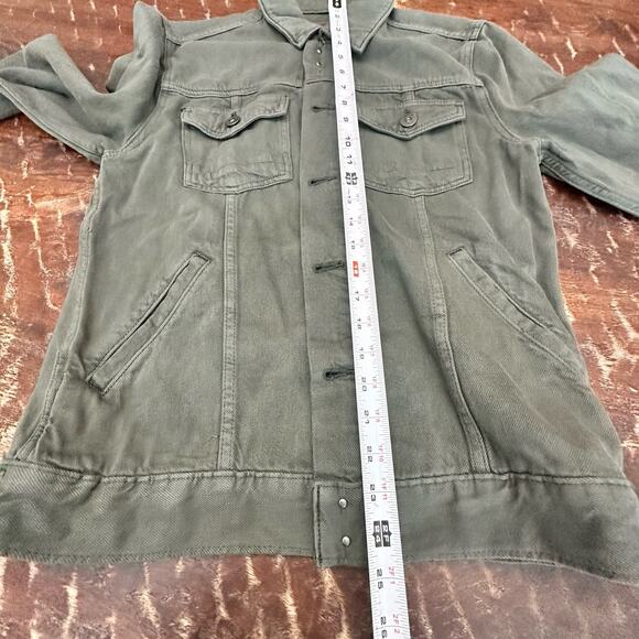 PAIGE Men's Small Reg Fit Scout Denim Trucker Jacket in Vintage Pine - Picture 8 of 9